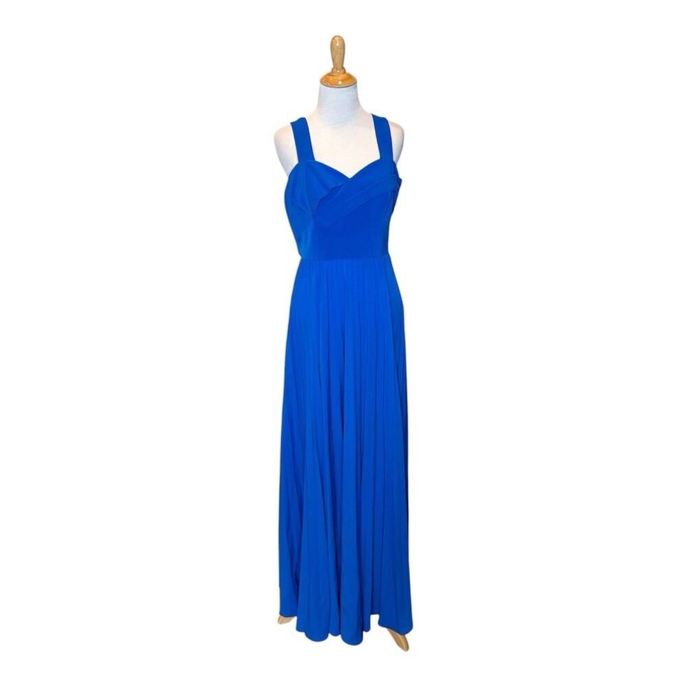 Sachin + Babi Royal Blue Sweetheart Pleated Bodice Gown Size 6 Wedding Guest